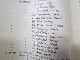Helsingfors Musikinstitut årsberättelse 1912-1913, elevlistor mm Jorma &amp; Kirsti Gallen-Kallela etc.