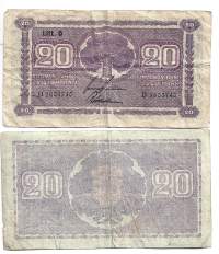 20 markkaa 1939 Litt D - seteli