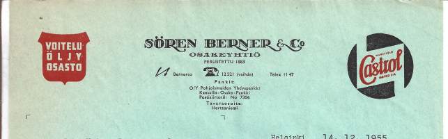 Sören Berner  Co            / Castrol  1955  firmalomake