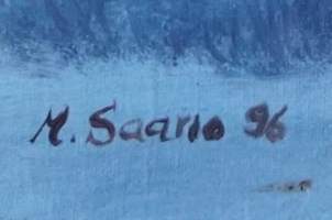 M. Saario  ölyvärimaalaus kankaalle sign -96  50x40  cm kehystämätön