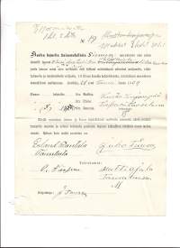 Kosken kappelin Siemen warastosta olen minä lainaksi saanut  ... 1904  asiakija firmalomake