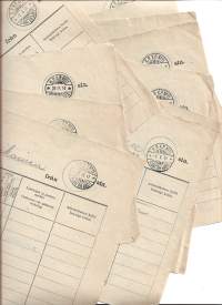 POSTIVAUNUT ja POSTILJOONIVAUNUT leimoja reversaalilla 1911 yht 10 kpl