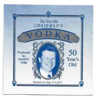 The very old Chairman´s Vodka  Sampo 1988  viinaetiketti tarra