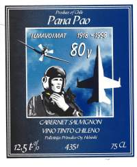 Ilmavoimat  1918-1998  80 v / Pana Pao  viinaetiketti  Alko nr  435 1