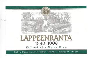 Lappeenranta 1649-1999 Valkoviini   viinaetiketti