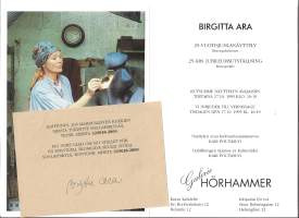 Näyttelykutsu Birgitta Ara / Hörhammer  - taittokortti kulkenut