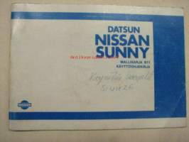Datsun Nissan Sunny Mallisarja B11 -Käyttöohjekirja (painettu 5.1984)