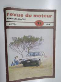 Revue du moteur Tchecoslovaque 1990 nr 11 -tsekkiläinen autoilun, moottoripyöräilyn ja moottoriurheilun lehti, mm. artikkelissa Carlos Sainz &amp; Juha Kankkunen