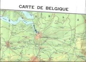 Carte de Belgique Belgia 1972   -  kartta 55x66 cm