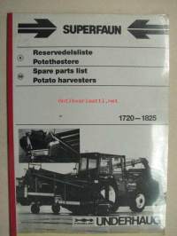 Superfaun 1720-1825 potato harvester spare parts list -perunannostokone, varaosaluettelo