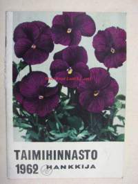 Taimihinnasto 1962 Hankkija