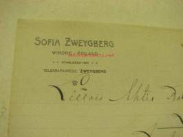 Sofia Zweygberg, Wiborg / Viipuri, 18.5.1911 -asiakirja