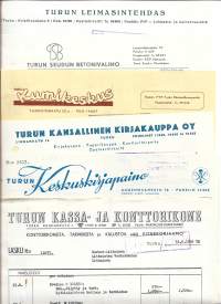 Turkulaisia firmalomakkeita 6 erilaista - firmalomake