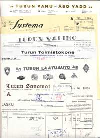 Turkulaisia firmalomakkeita 6 erilaista - firmalomake