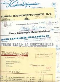 Turkulaisia firmalomakkeita 6 erilaista - firmalomake