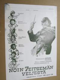 Noin seitsemän veljestä -elokuvajuliste, Filmituotanto Spede Pasanen, osissa mm. Danny, Vesa-Matti Loiri, Veikko Sinisalo, Simo Salminen, ym. HUOMAA VAURIOT