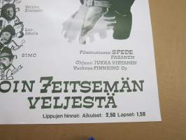 Noin seitsemän veljestä -elokuvajuliste, Filmituotanto Spede Pasanen, osissa mm. Danny, Vesa-Matti Loiri, Veikko Sinisalo, Simo Salminen, ym. HUOMAA VAURIOT