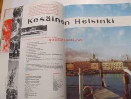 Me Naiset 1959 nr 6, Kesäinen Helsinki, Kyllikki Härkäpää muotikorut kuva Claire Aho, Hattu ja minä - Nostakaamme tytölle hattua - Carita Järvinen, Akateemista arkea