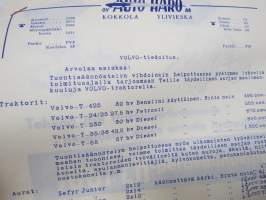 Jouper-perävaunukippi + Volvo-Tiedote saatavilla olevista traktoreista ja muista maatalouskoneista - Auto-Haro (Kokkola-Ylivieska) -myyntiesite / brochure