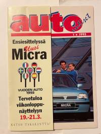 Auto uutiset 1993 nr 1 -Nissan asiakaslehti (Nissan, Chrysler), Nissan Micra, Nissan Primera XE