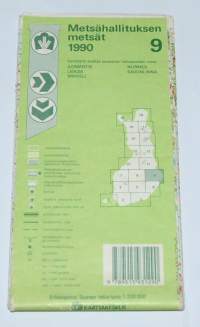 Metsähallituksen metsät 1990  9  - erikoispainos Suomen tiekartasta, 1:200 000
