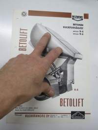 Nummi Betolift V-4, V-6 betoninkuljetussäiliö -myyntiesite