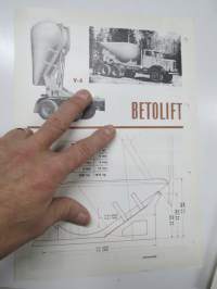 Nummi Betolift V-4, V-6 betoninkuljetussäiliö -myyntiesite