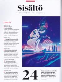 Tiede N:o 1/2024. Kännykkä vuonna 2034. Osaatko tulkita kosketuksen kieltä? Laihduttajan 7 sudenkuoppaa. Kohottaako saunominen kuntoa? Tervetuloa viearslajit.