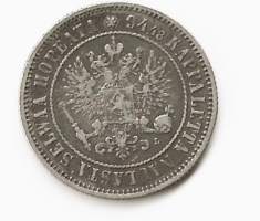 1 markka  1890  hopeaa