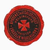 Kauppatorin  Apteekki   helsinki - vanha  apteekkietiketti apteekkisinetti sinetti paperisinetti 20 mm