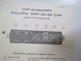Salora VHF-autopuhelin SRP-22/25 CAP käyttöohje