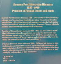 Suomen Postilähetysten Hinnasto 1889-1960  -Pricelist of Finnish letters and cards