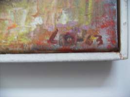 , &quot; Voittoisat matadoorit&quot;öljymaalaus kankaalle  25x55 cm sign LO - 63