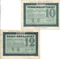 Raha-arpa    1951    10 ja 12 yht 2 kpl