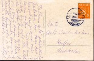 Postikortti - Onnittelukortti (kielo), 1944. Kulkenut, postimerkki mukana.&quot;Sarja I SO/10&quot;