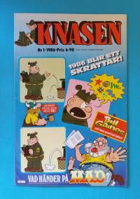 Knasen 1/1986 - 1986 blir ett skrattår.(Sarjakuvat, ulkomaalaiset sarjakuvalehdet, sopiva keräilykappaleeksi, Masi)