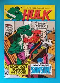 Hulk 2/1981 - Sportlovs nummer - 64 sidor. (Sarjakuvat, ulkomaalaiset sarjakuvalehdet, sopiva keräilykappaleeksi, Hulk)