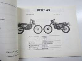 Kawasaki KE125-A9 For European Market Parts Catalogue -varaosaluettelo