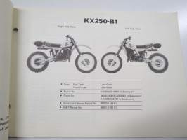 Kawasaki KX250-B For European Market Parts Catalogue -varaosaluettelo