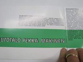 Autotalo Pekka Mäkinen, Tampere -esite (Sisu, Vanaja ym.), erään aikakautensa suurimman toimijan esittely / mainos