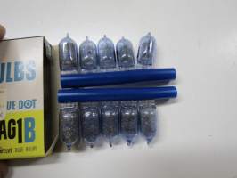 Sylvania Flashbulbs AG1B Blue Bulbs -salamalamppuja, pakkaus jossa lamput 10 kpl kaikki käyttämättömiä jäljellä