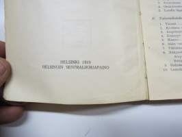 Ampumaoppi - Upseerin käsikirjasto III, kolmen linjan kivääri m/1891 20 sivun perinpohjainen esittely kirjan alussa