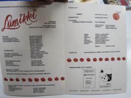 Lumikki -näytelmä, Turun Kesäteatteri 1989, ohjelmapainate, josta Lumikki &amp; Paha äitipuoli paperinukeiksi leikattavissa