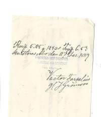 Nordiska Aktiebanken för Handel och Industri  Wiborg /Åbo vekseli Lubeck 1889