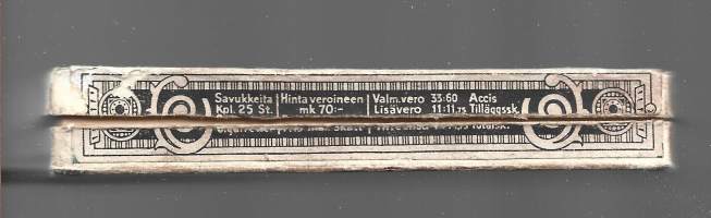 Saimaa  tyhjä tupakka-aski  tuotepakkaus hinta veroineen70 mk