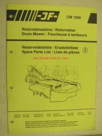 JF CM 1900 Rotorslåmaskine / Drum mower Spare Parts List serial nr 10.551- -varaosaluettelo