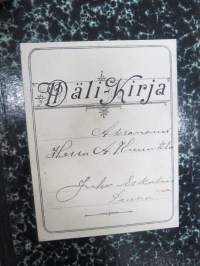 Wäli-Kirja 1910, Agronoomi  Herra Alku Knuutila Järvenkylä ynnä (kauppias) Frans Laaksonen (Sauvo) välinen -kartanonisännän ostokirja / vastakirja + kotelo