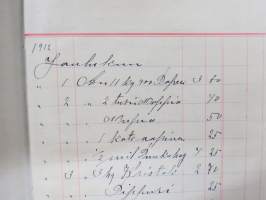 Wäli-Kirja 1910, Agronoomi  Herra Alku Knuutila Järvenkylä ynnä (kauppias) Frans Laaksonen (Sauvo) välinen -kartanonisännän ostokirja / vastakirja + kotelo