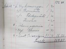 Wäli-Kirja 1910, Agronoomi  Herra Alku Knuutila Järvenkylä ynnä (kauppias) Frans Laaksonen (Sauvo) välinen -kartanonisännän ostokirja / vastakirja + kotelo