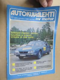 Autokuvalehti mr motor 1976 nr 5-6, Citroën CX 2200, 100 km kurasoratietä, Lontoo &amp; Pariisi autonäyttelyt, Chrysler Windsor -51 esittely, Suzuki GT 125 &amp; 250 &amp; 500